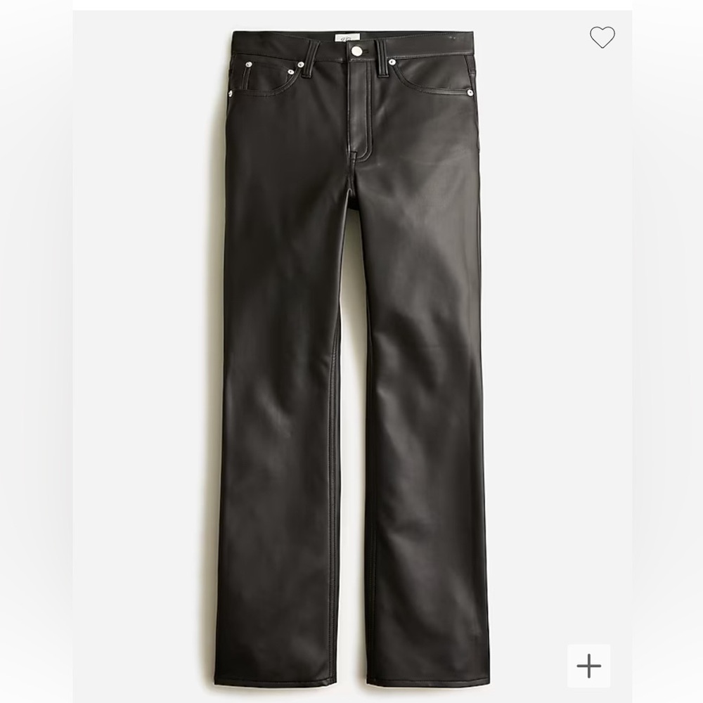 J. Crew High-rise slim demi-boot pant in faux leather
